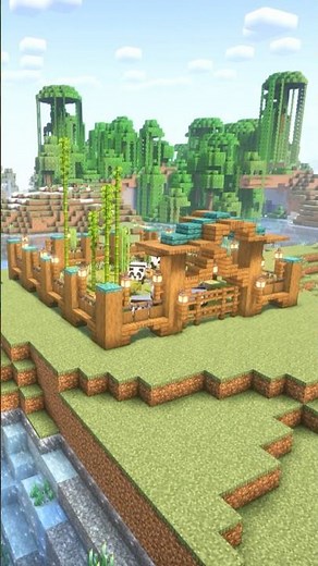 Minecraft Panda Paradise 🐼 | Jungle Enclosure Build #minecraft #minecraftbuilding#viralshorts