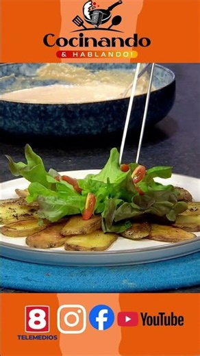 Tasty, delicious, and charming dish of the day: pan-fried potatoes with salad