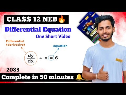 🔥Differential Equation Class 12 || Complete One Short 🔥