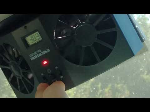 Solar powered car cooler