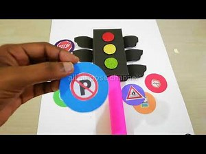 traffic signs easy Tlm ,project work,science tlm,science project work,project,primary school