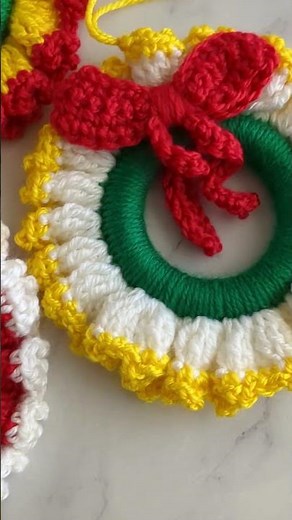 Easy Crochet Christmas Ornaments For Beginners | Mini Wreath Ornament