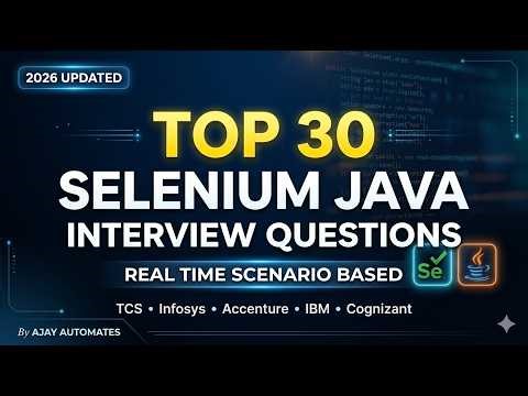 Top 30 Selenium Java Interview Questions Asked in TCS, Infosys, Accenture & IBM (2026)