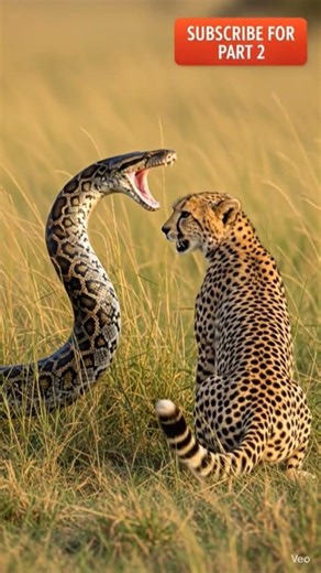 This Python Opened Its Mouth at a Cheetah 😱