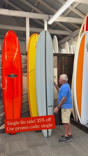 1.7K views · 1.7K reactions | Single fin sale! 35% off with promo code: single  hurry! Just a few boards remaining! #customsurfboards #surfboards #singlefinlongboard | Walden Surfboards | Facebook