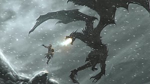 Fighting Dragon The Elder Scrolls V: Skyrim Live Wallpaper - MoeWalls