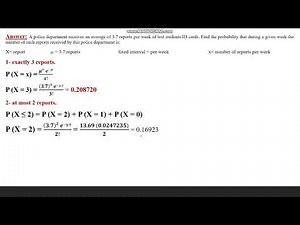 Descriptive Statistics: Poisson probability distribution part 3