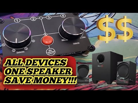 Multiple devices in one speaker with audio switcher (Little Bear) Tv and Pc to one speaker