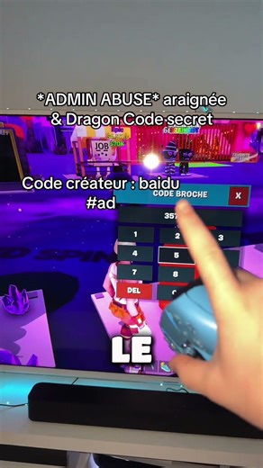 *ADMIN ABUSE* les code ARAIGNÉE & DRAGON 🔥 #brainrot #fortnite