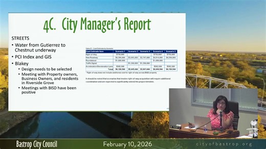 LIVE Bastrop City Council - February 10, 2026 | City of Bastrop TX - City Government