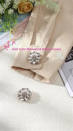 6 Pcs Button Covers, Button Covers for Women Blouses Buttons Cover for Jeans Detachable Snap Rhinestone Embellishment Cover for Sewing DIY Craft Decor Gold Crystal Decoration Cuff Accessories (Gold) #hairaccessories #jewelery #nicejewelry #beautifulaccessories #rhinestonedress #goldjewlerygirl #handbeadeddresses #goldjewelryfinds #diybedazzlingkits #waistbeadbusiness
