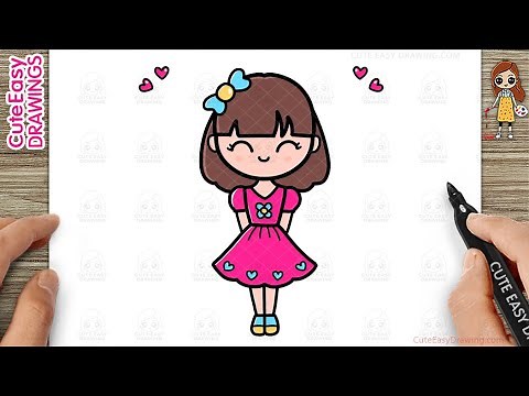 How to Draw a Cute Girl Easy Step-By-Step Drawing and Coloring for Kids