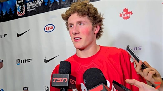 NHL draft prospect Keaton Verhoeff makes World Juniors debut in Canada's 9-1 win over Denmark