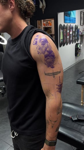 Exploring Marcus Aurelius' Teachings through Patchwork Tattoos