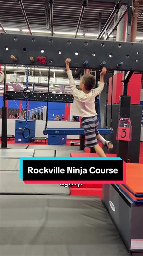 Who's ready to take on our Rockville Ninja course?! 🥷 Through our Ninja classes, your child will experience improved fundamentals in flexibility, strength, and agility! #ninjawarrior #ninjaclass #dominiquedawesgymnasticsacademy