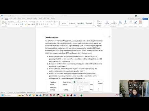 How to use Excel to Estimate the Linear Probability Model LPM and do Prediction