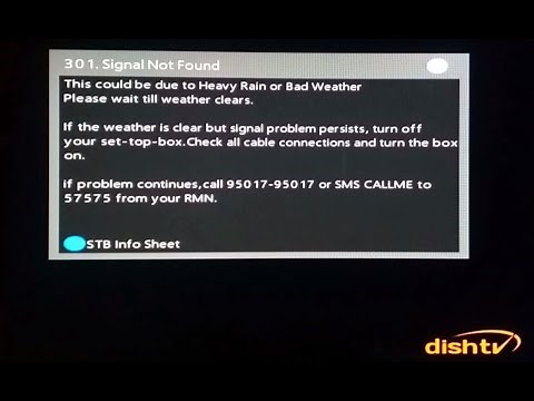 How to Fix 301 Signal not found Error in Dish TV ? | Dish TV 301 Signal not found Solution
