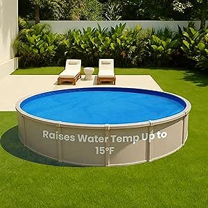 Sun2Solar Solar Pool Cover 16 Mil | 15 Ft Blue Solar Blanket | Round Swimming Pool Cover | Water Conservation & Debris Protection