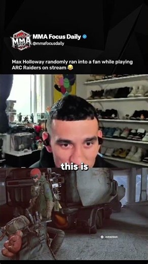 Max Holloway casually running into a fan mid-game 😭🎮