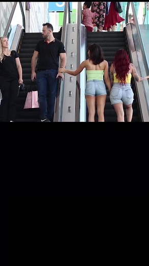 Touching Hands on the Escalator! 🤣 #pranks #funnyvideos #comedy #funny #escalatorprank #escalatorgirl #touchinghands
