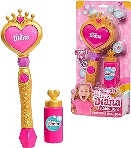 Love, Diana Light-Up Bubble Wand and 3.4 Ounce Refill, Outdoor, Bath, and Pretend Role Play Toys, Kids Toys for Ages 3 Up by Just Play