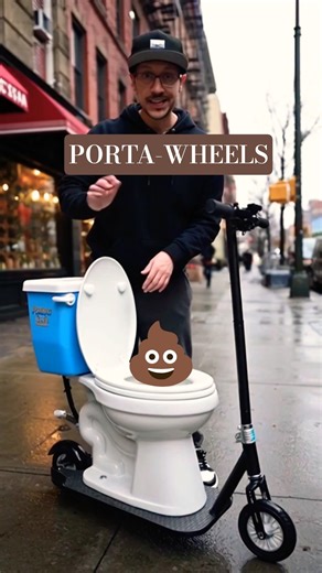 First Ever Porta Potty on WHEELS #poop #scooter