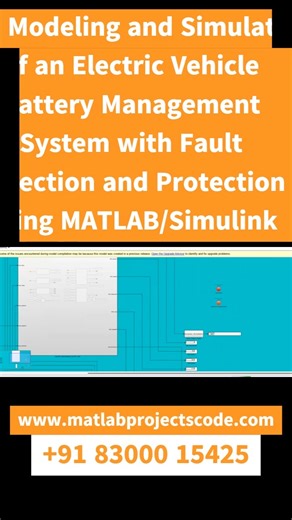 Matlab Simulink Assignments on Instagram: "Smart BMS for Electric Vehicles 🔋🚗 Fault detection & protection modeled in MATLAB Simulink. This work presents the modeling and MATLAB Simulink simulation of an Electric Vehicle (EV) Battery Management System (BMS) with integrated fault detection and protection mechanisms. The proposed BMS monitors cell voltage, current, temperature, state of charge (SOC), and state of health (SOH) while detecting over-voltage, under-voltage, over-current, thermal fau