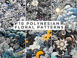 10 Polynesian Floral Patterns, Repeating Pattern, Background, Printable, Digital Paper, Digital Download, [instant Download] - Etsy Australia