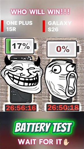 ONEPLUS 15R VS GALAXY S 26🔋🔥 #tech #samsung
