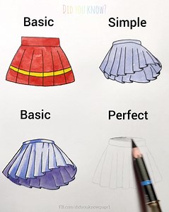4.9M views · 15K reactions | Drawing a Skirt for Girls - Basic vs Perfect | Did you know? | Facebook