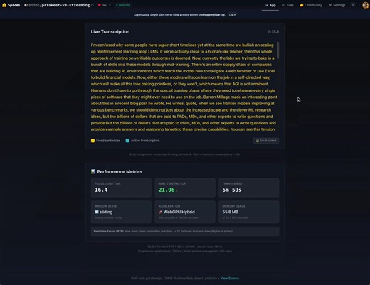 30x real-time speech-to-text in your browser. No installs. No servers. Just open the website. Source: Andi Marafioti | Thanh Hoang
