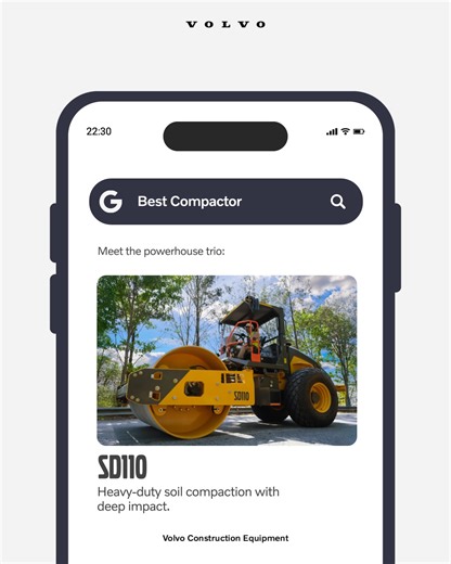 From soil strength to final finish, every layer of your road has a Volvo specialist at work. Discover the best compactor range designed for maximum productivity. The SD110, PT220, and DD90 CEV Stage V compactors deliver consistent compaction, operator comfort, and reliability shift after shift. Choose the powerhouse trio that keeps your projects on the Road to Success. To learn more, contact us today at: 1800 108 6586 https://www.volvoce.com/india/en-in/products/compactors/sd110/ #VolvoCE #Volvo