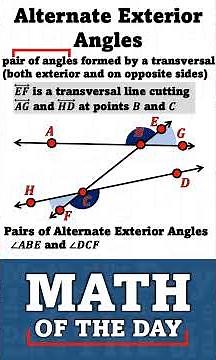 Alternate Exterior Angles [Math of the Day] #mathoftheday