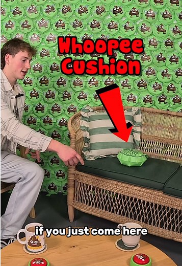 Creative Fart Prank Reactions with Whoopee Cushion