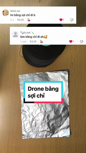 Drone bằng chỉ đã xong tiếp theo anh em muốn mình làm bằng vật liệu gì nào comment nhé ❤️❤️#drone #diy #chetao #xuhuong