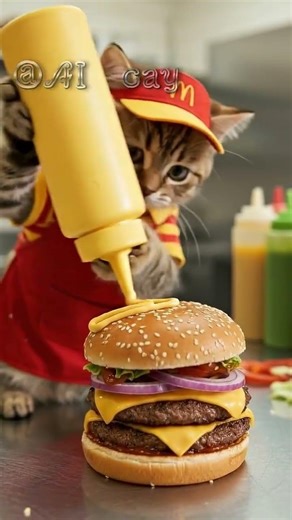 このハンバーガー屋、店員が猫なんだが…#shorts