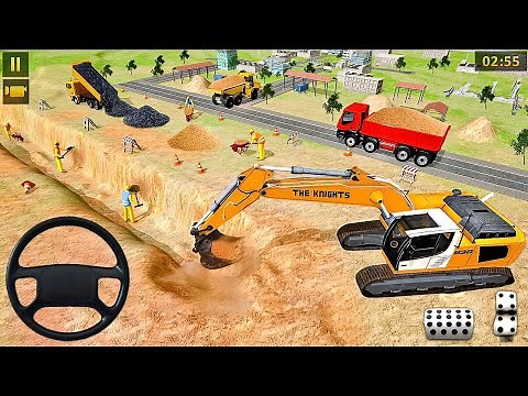 👷🏻City Road Construction Simulator 🚧 - Heavy JCB Games 2025 - Android Gameplay