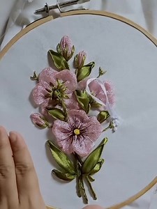 701K views · 31K reactions | hello my dear friends.. this is my new flower embroidery design that use jacquard ribbon. #embroidery #craft #diy | Asnimar Embroidery | Facebook