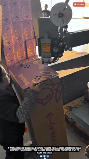 Fast Cardboard Box Sealing with Industrial Stapler Machine