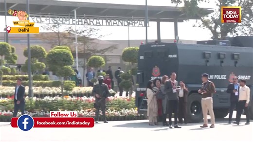 AI Impact Summit at Bharat Mandapam secured under multi-agency grid The AI Impact Summit at Bharat Mandapam is being secured through a multi-agency grid. Over 500 AI-enabled CCTV cameras equipped with facial recognition and ANPR systems are operational, monitored from a dedicated control room. Anti-drone systems and specialised air-defence assets are securing the airspace. Delhi Police has deployed thousands of personnel, including 5,000 traffic police officers to manage diversions. Multiple ant