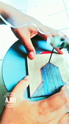 cutting the rocket pattern with a scroll saw #diy #woodscraft #woodworking #wooddesigner #wood