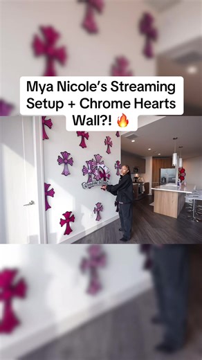 Mya Nicole's Stylish Streaming Setup and Chrome Hearts Wall