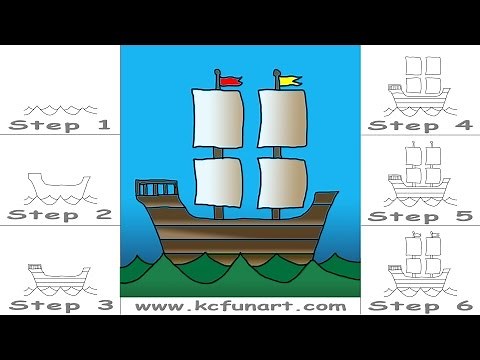 126-How To Draw A Cartoon Mayflower Ship