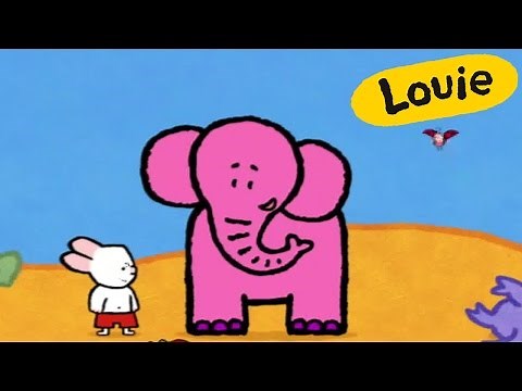 Cartoon for kids - Louie draw me an Elephant HD | Learn to draw