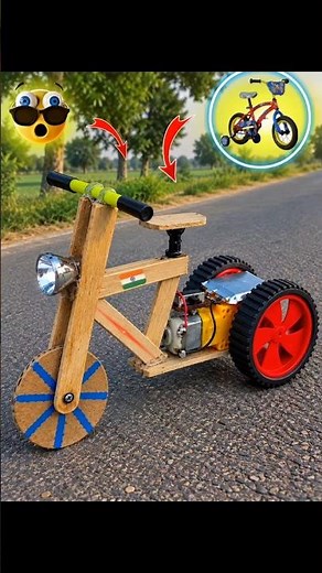 🚲 How to Make a Mini Motorized Cycle gear motor with 7th class science project #viral #project #diy