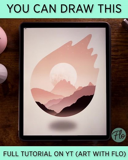 Procreate landscape tutorial #procreatetutorial #drawingtutorial #digitalarttutorial #ipadart #digitaldrawingtutorial #artwithflo #youcandrawthis