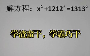 解方程：x²+1212²=1313²，学渣蛮干，学霸巧干