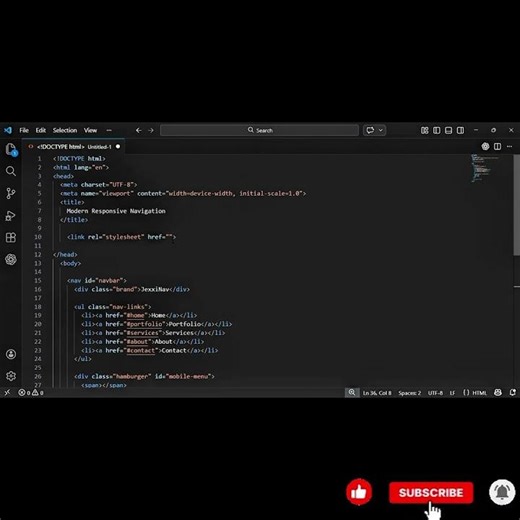 Building a responsive navbar with html, css, Javascript #coding #tutorial #responsivenavbar #tech