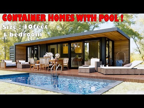 40ft shipping container house with swimming pool | Small house fully furnished with modern furniture