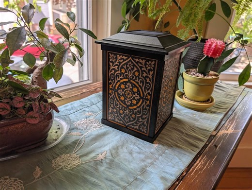 Spanish Lantern - 3D Printed Stained Glass Style - Fence Post Cap - Etsy